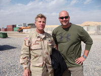 Retired Colonel Tony Kazmierski with Mike Wunder at a FOB in Afghanistan